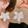 Hoop Resin Flower Earrings for Women Temperament Ear Hook Artistic Temperament Light Luxury Fairycore Jewelry