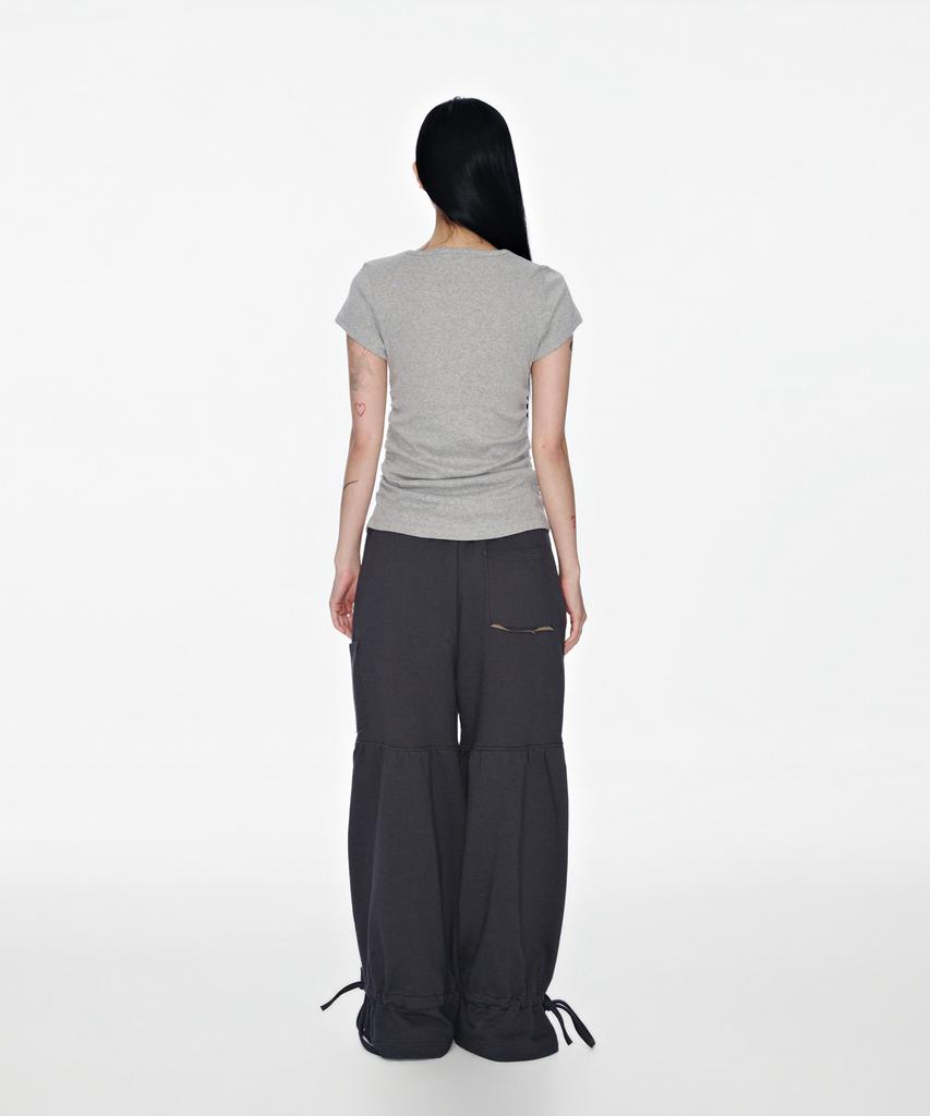 Soheul Leg Tunnel Flare Pants (Charcoal)