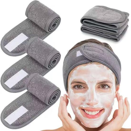 Hair Strap with Adjustable Fastener Tape Comfortable Velvet Cloth Fast Absorption Makeup Bathing Dressing Exercise Hair Band