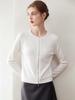 Yangzi Yarn Pure Wool Slim Fit Zipper Round Neck Women's Cardigan - Summer Thin Style