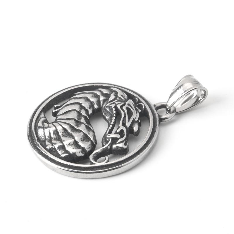 Titanium Steel Mortal Kombat Dragon Pendant Necklace - Stainless Steel Punk Fashion.