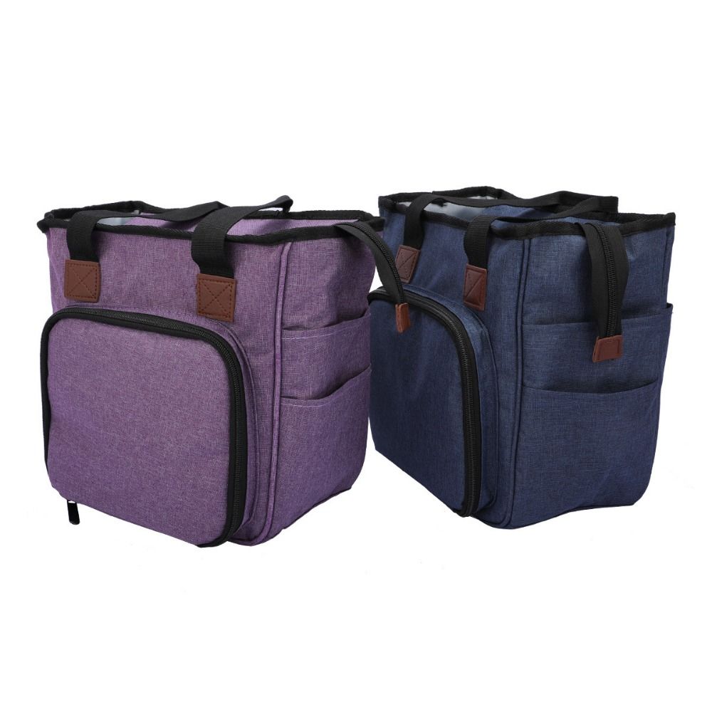 Multiple Pockets Knitting Tool Storage Bag Large Capacity Durable Handle Bible Case Pen Slots Zipper Pocket Sewing Machine Bag
