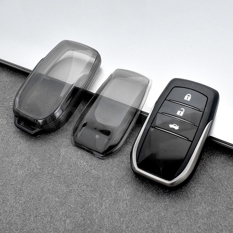 

Transparent Tpu Car Key Case Cover Shell Fob For Toyota Sienna Venza Harrier Tundra Rav4 Prime Mirai Hilux Alphard Vellfire