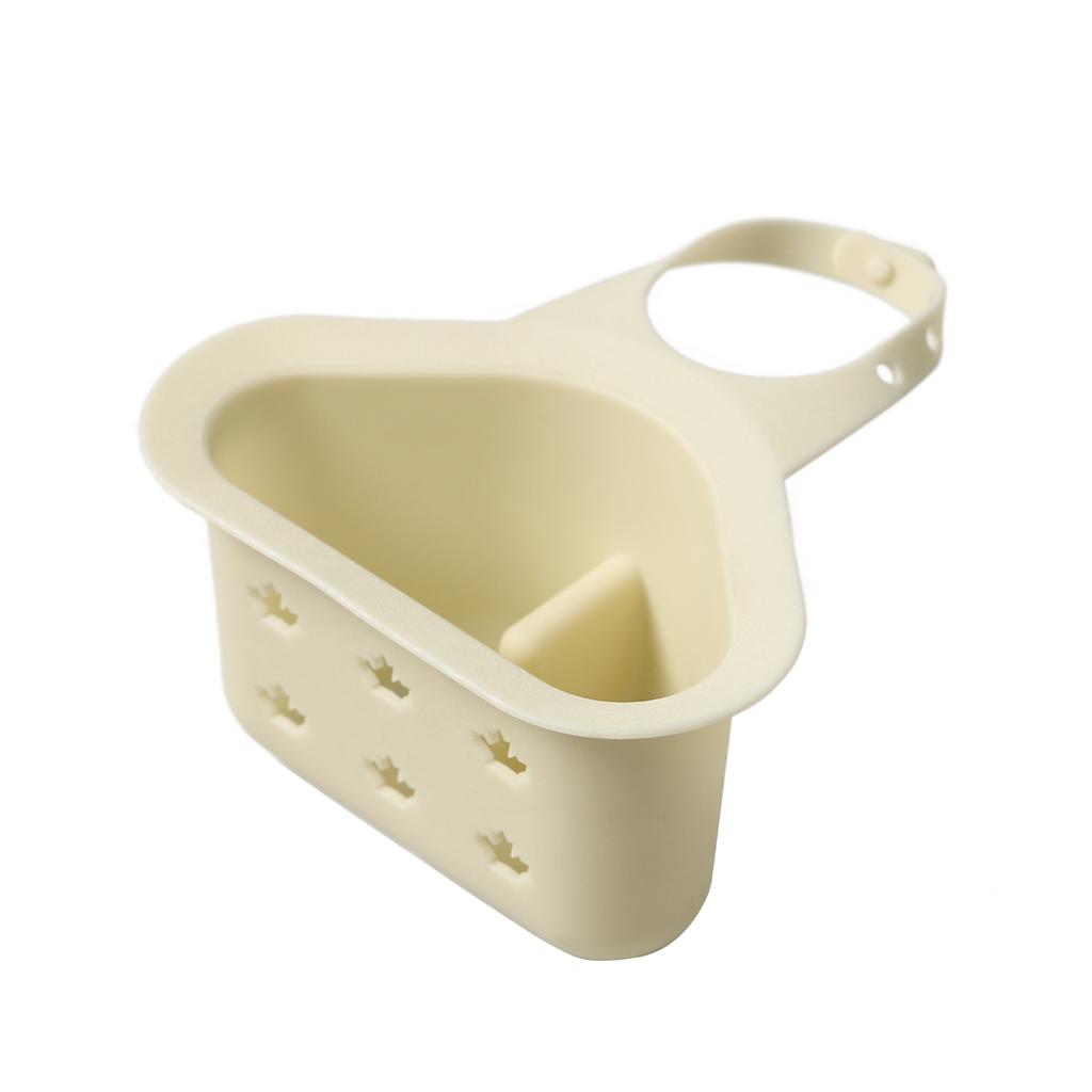 Daily General Kitchen Drain Basket, Faucet Storage Basket Hanging On the Side of the Sink, Plastic Buckle Triangular Sink Basket