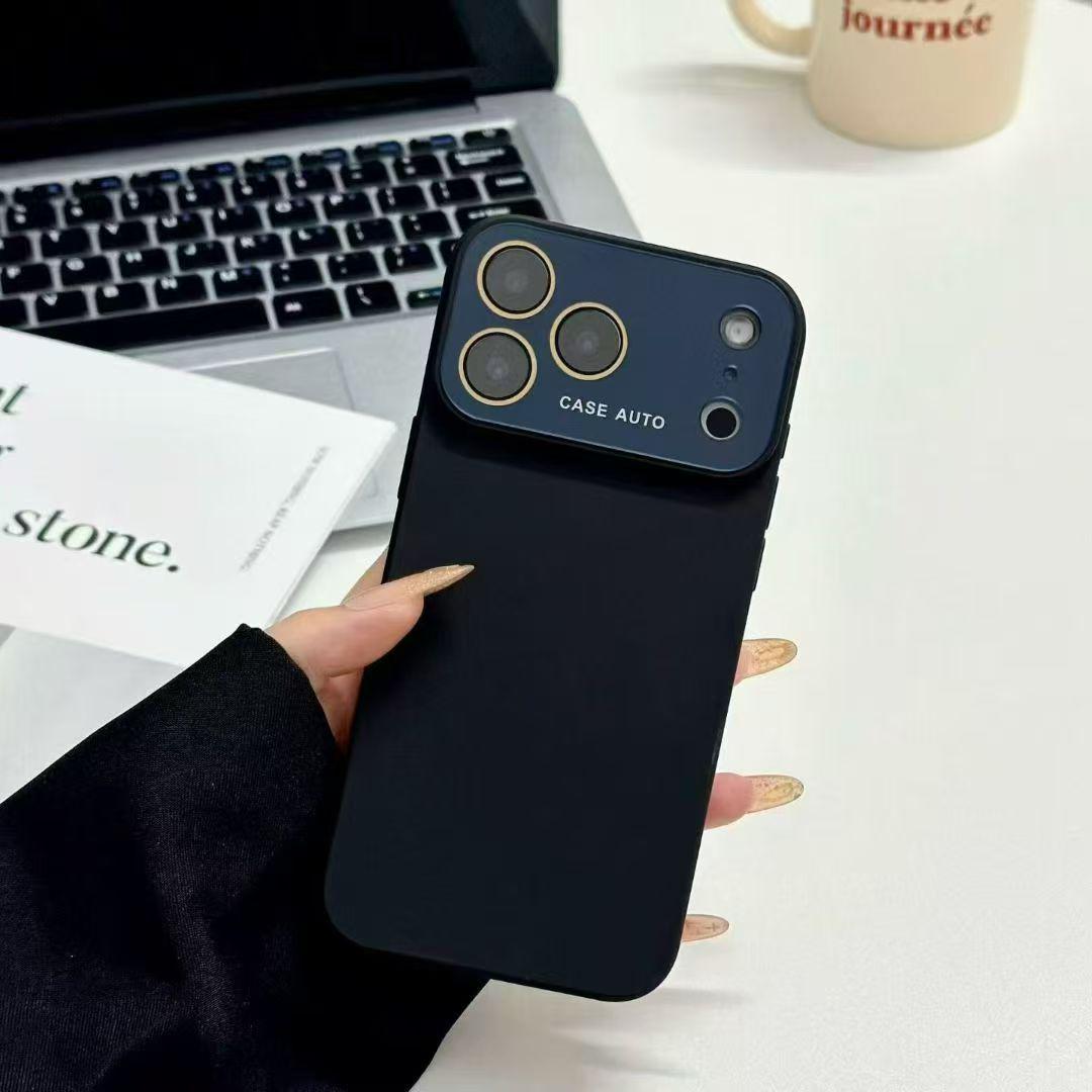 

iPhone17 Pro Max Lens-Integrated TPU Case with Buttons and 16 Pro Drop Protection 14pro чёрный