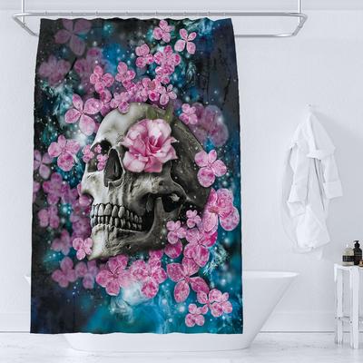 Halloween Shower Curtain Horror Night Bloody Sugar Skull Bathroom Bathtub Screen for Bathroom Decor Skeleton Waterproof Curtains
