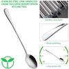 6 Piece Stainless Steel Coffee Spoon Long Handle Ice Cream Dessert Tea Spoon 19.5x2.8 Cm Suitable for Picnic Tableware