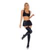 Ensemble Crop Top Brillant Mini-Jupe Bas Cuisse Vêtements de Club Lingerie pour Femme