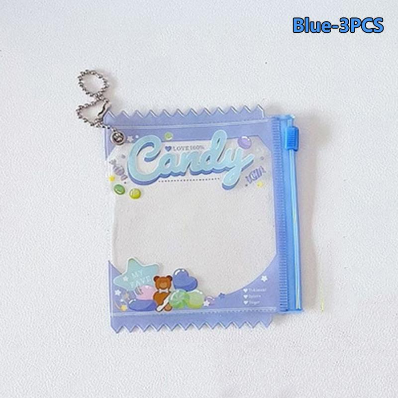 1/3Pcs Mini Anime Badge Storage Bag Protective Shell Toy Doll Bag Transparent Display Bag Pendant Hanging Keychain Decor Gift