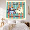 Bluey Custom Your Name Wall Decor Tapestry Art For Pet Memorial Birthdaywedding Party Backdrop Family Gift