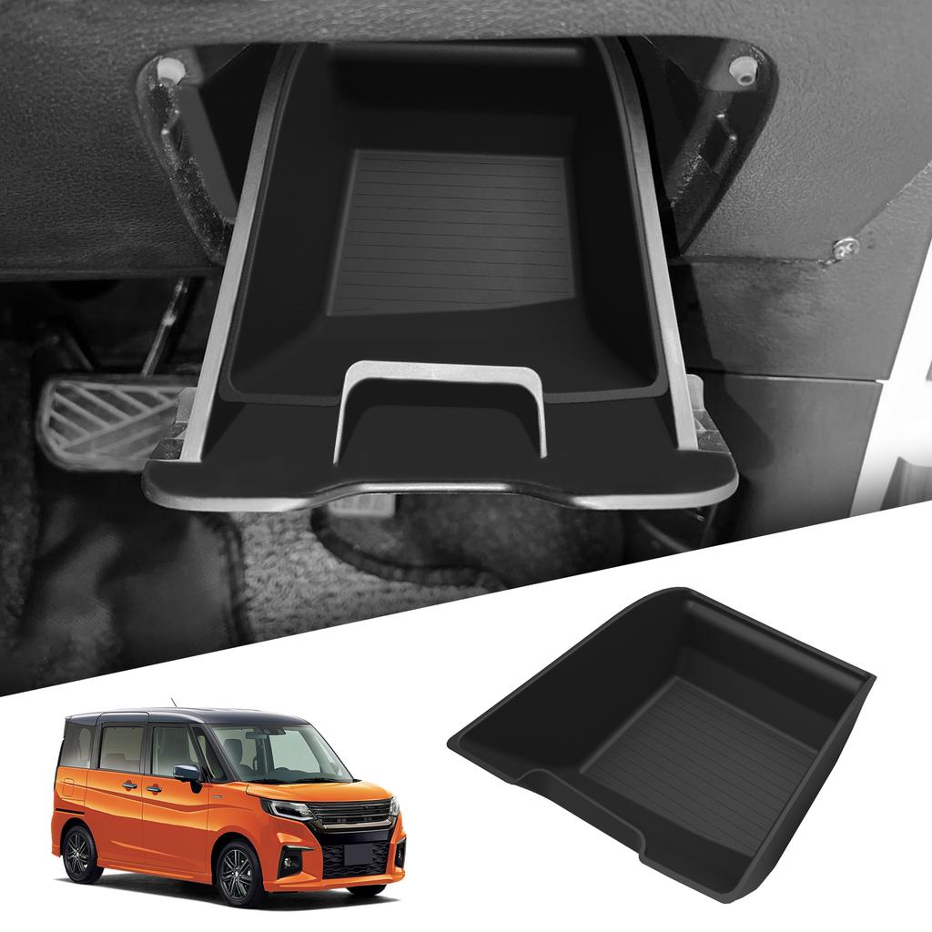 for Suzuki SOLIO 2015-2020 Silicone Center Storage Box ID Card Bank Card Tray Organizers Tidying Car Interior Accessories BLACK