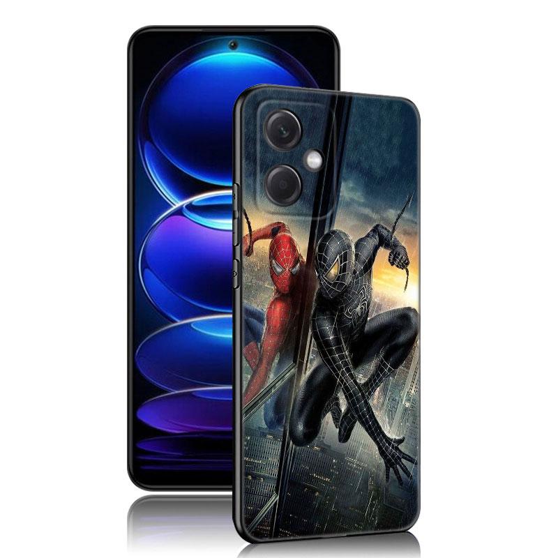 

Черный силиконовый чехол для телефона с изображением человека-паука для Xiaomi Redmi Note 10 11 11S 12 13 4G 8 9 11T Pro 5G Plus 8T 9S 10S 12S Redmi Note 10 4G