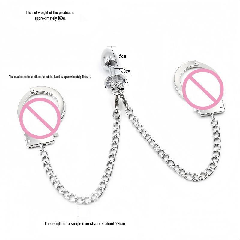 Diamond Butt Plug & Handcuffs Set for Men and Women - Anal Training & Adult Play
