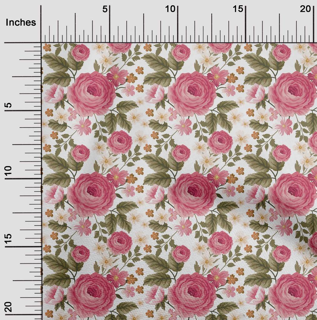 oneOone Cotton Flex Brown Fabric Floral Sewing Craft Projects Fabric Prints By Yard 40 Inch