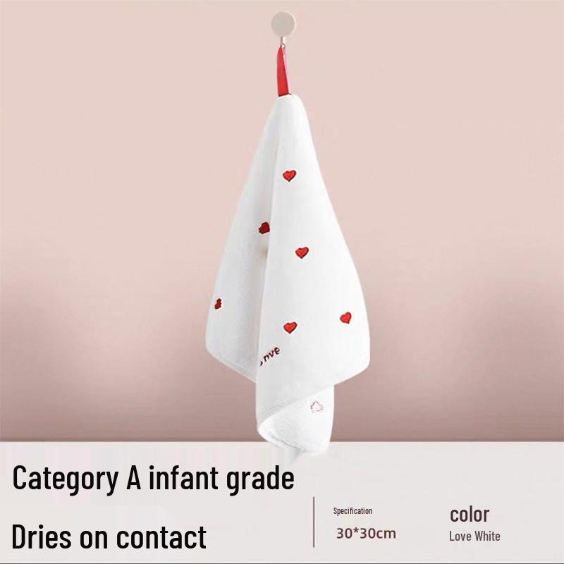Soft Cute Cartoon Coral Fleece Hanging Hand Towel - Absorbent Kitchen Wiping Cloth