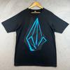 T-ShirtY2K Volcom Stone Mens L Graphic T-Shirt Black Blue Logo Skate Surf Cotton Tee