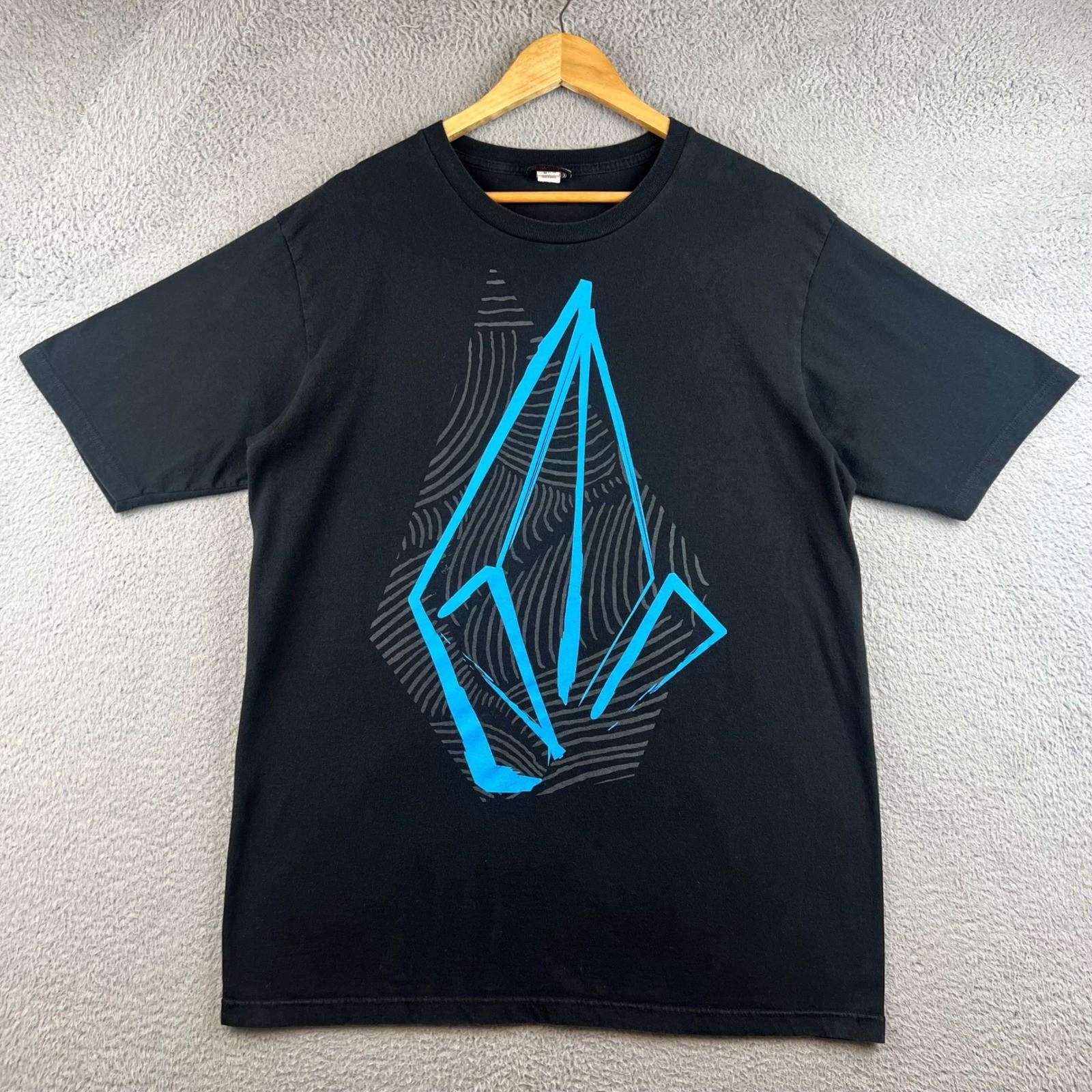 T-ShirtY2K Volcom Stone Mens L Graphic T-Shirt Black Blue Logo Skate Surf Cotton Tee XL