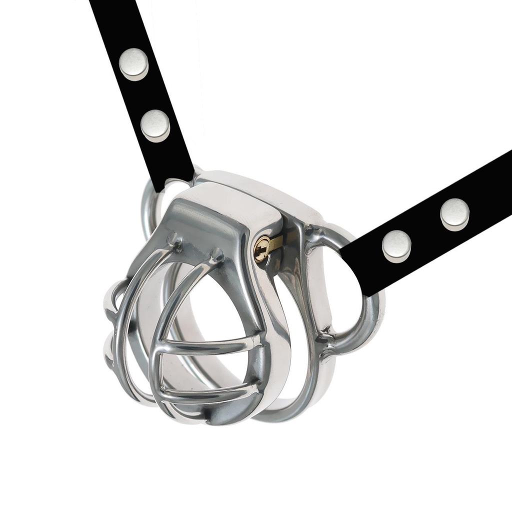 Waistband Chastity Lock - Stainless Steel Hollow Penis Cage