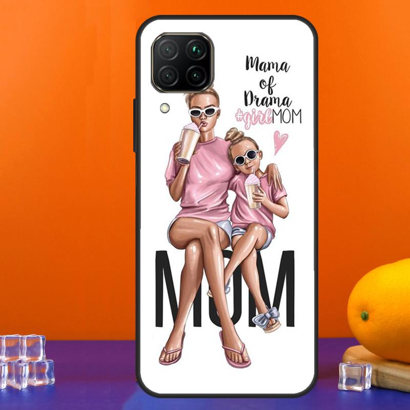 Black Brown Hair Baby Mom Queen For Huawei Nova Y90 Y91 Y60 Y70 Y72 Y61 9 10 SE 12i 12s 11i 5T P60 Pro P20 P30 P40 Lite Case