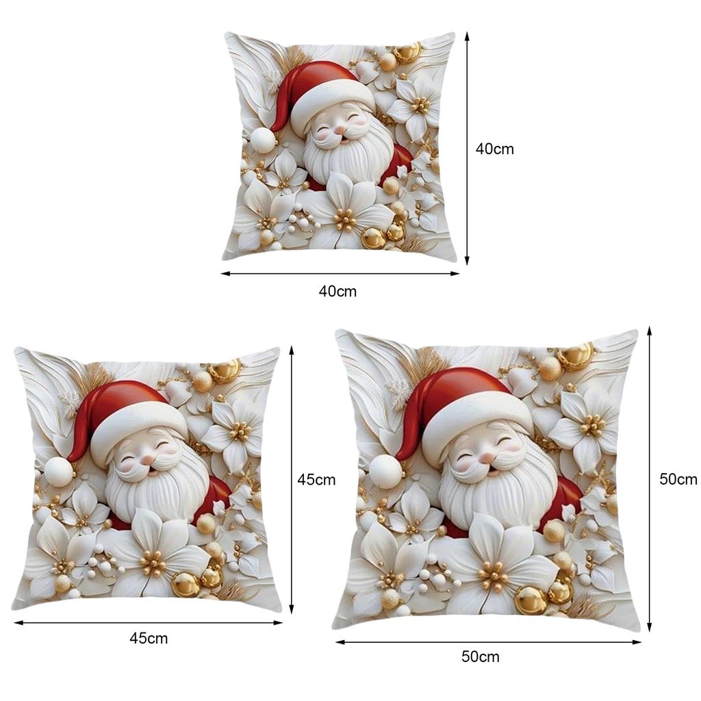 4Pcs Christmas Cushion Covers Set Washable Christmas Themed Pillow Case Detachable Cozy Xmas Pillow Cover for Sofa House Room