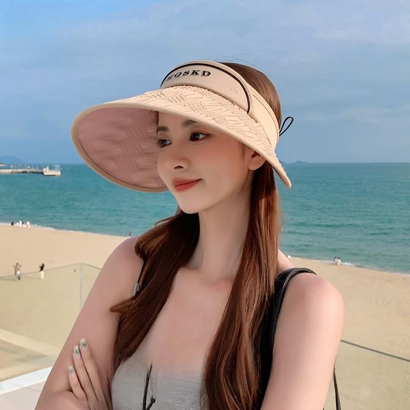 Fashion Summer Sun Hat For Women Large Brim Polyester Sunshade Casual Outdoor