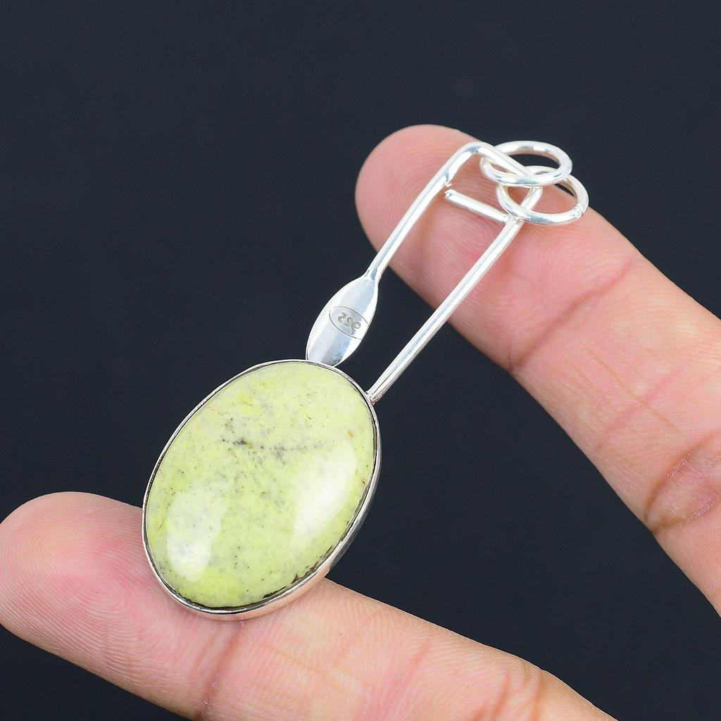 Womens Day Deal Oval Serpentine Stone 925 Sterling Silver Mother Pendant Jewelry