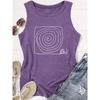 Women's simple snail line print sleeveless tank top, high-quality, fun and trendy, suitable for spring and summer