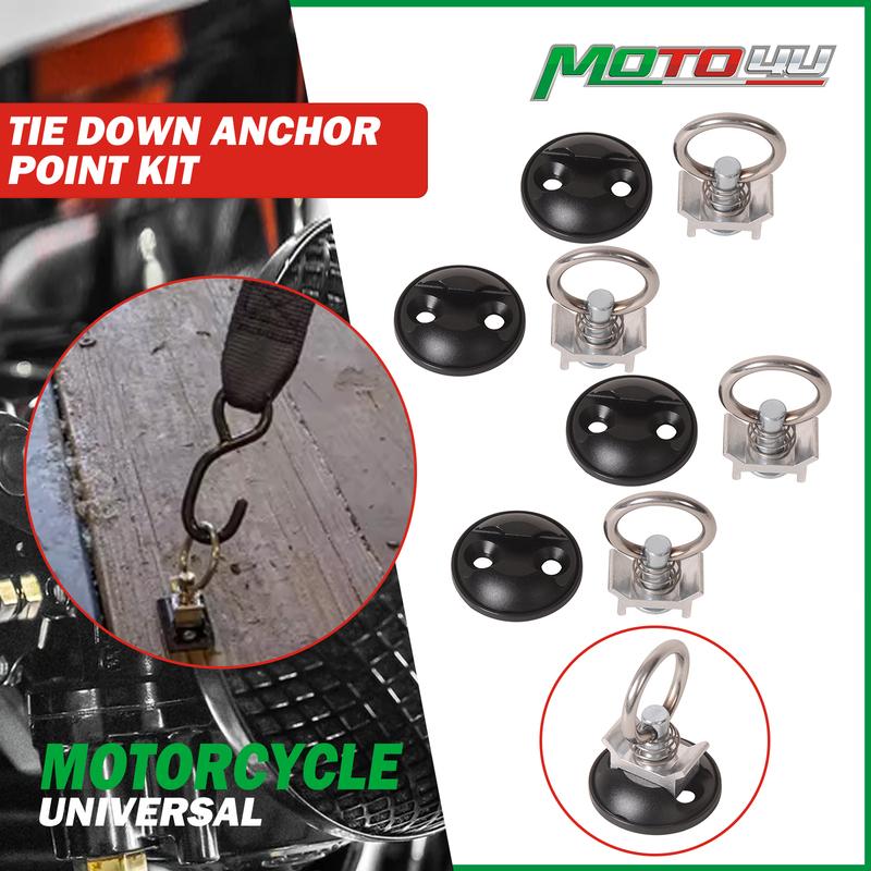 4Pack Round/Square Tie Down Anchor Point Kit Bolt On Track Fitting with Quick Release Compatible with Pickup Truck