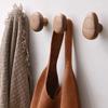 Solid Wood Handle Clothes Hook Coat Hook Wall-mounted Punch-free Door Clothes Hanger Pebble Shape Cabinet Door Kitchen Organizer
