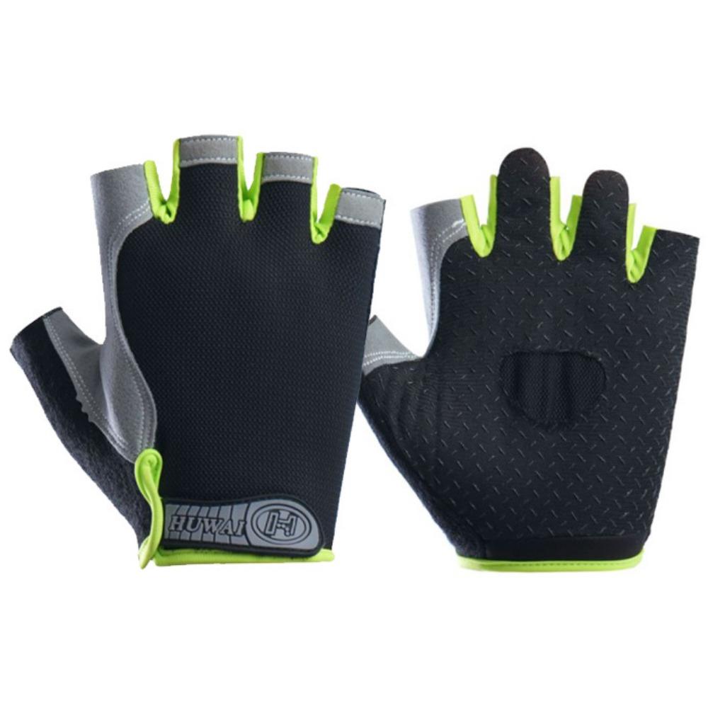 Male and Female Half Finger Outdoor Cycling Sports Mountaineering Yoga Fitness Shock Absorption Non-slip Breathable Finger Gloves
