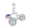 Sweet 925 Silver Car Charms Bicycle Pumpkin Carriage Ring Beads Pendant Fit Bracelet Necklace DIY Jewelry Gift