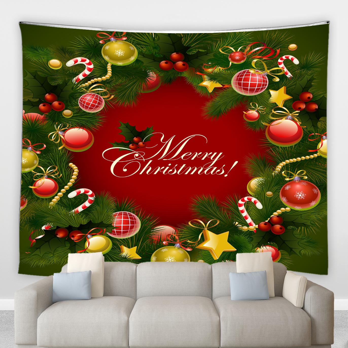 Рождественский гобелен Святочный шар Праздничная вечеринка Декор фон настенный Гобелен — фото 5