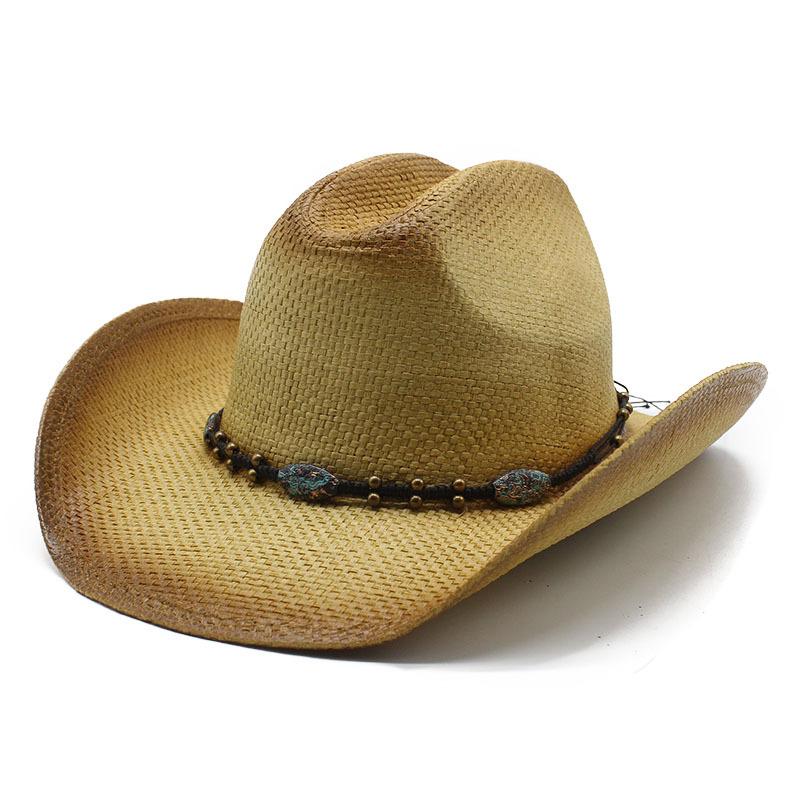 British Jazz Retro Western Cowboy Straw Hat Outdoor Casual Sun Protection Hat