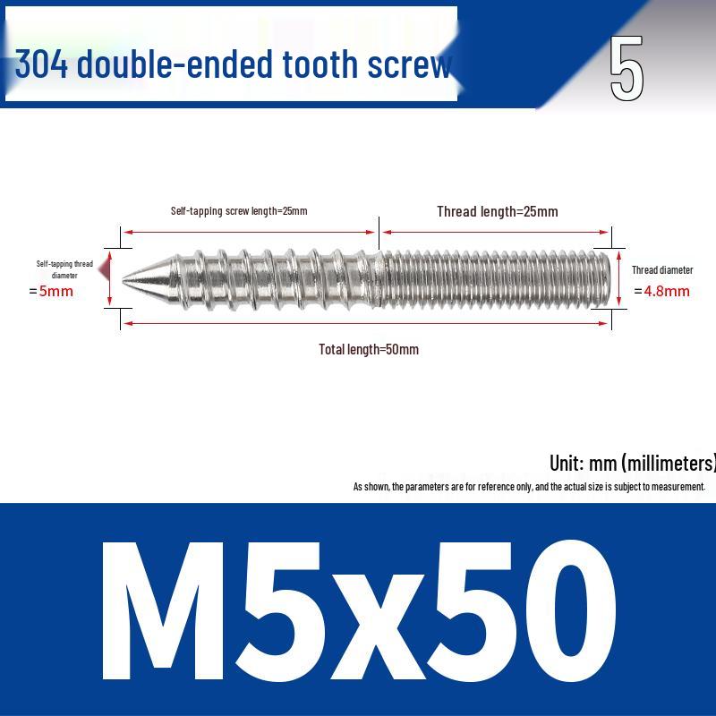 Śruba samogwintująca ze stali nierdzewnej 304 z podwójnym łbem i gniazdem sześciokątnym do mebli, ostro zakończona, M4 M5 M6 M8.