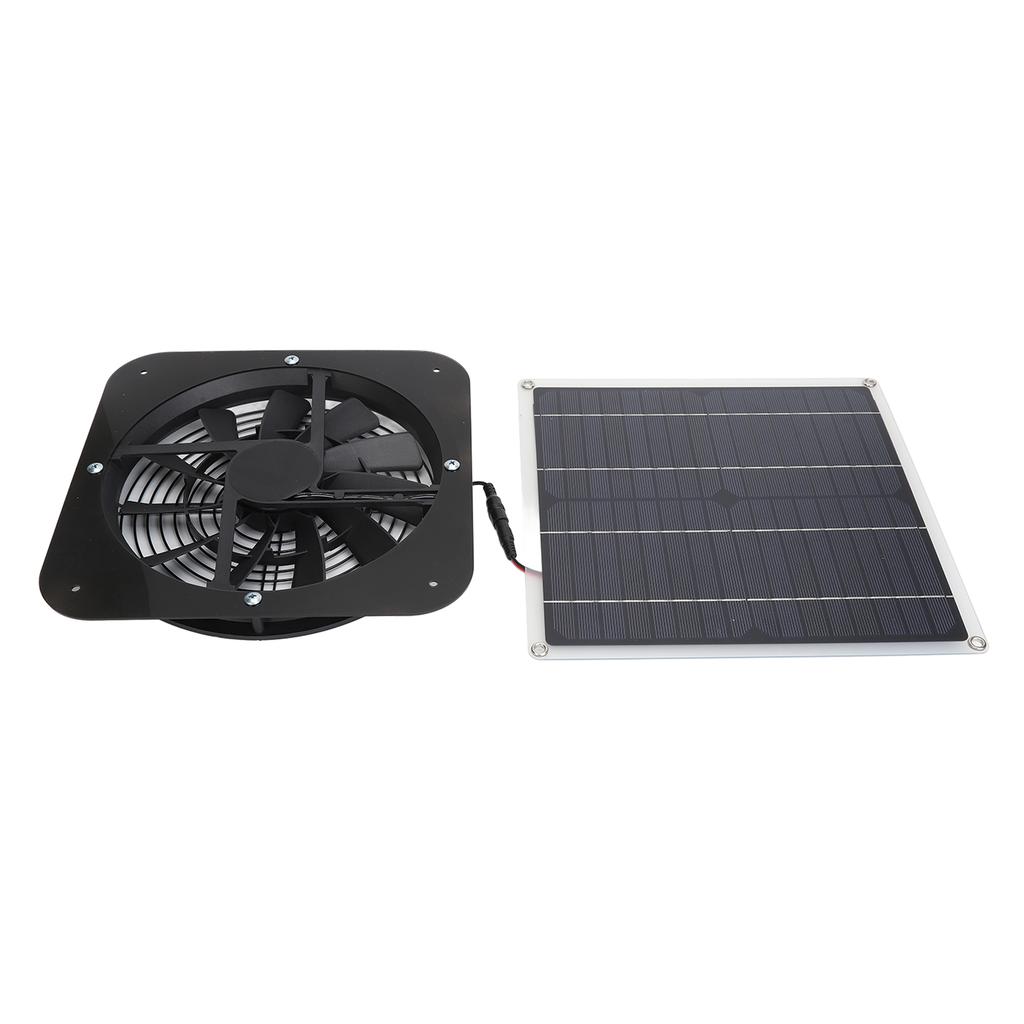 Solar Panel Fan Kit Solar Exhaust Fan 100W Solar Powered Panel with 10inch Round Fan for Greenhouse Shed Chicken Coop