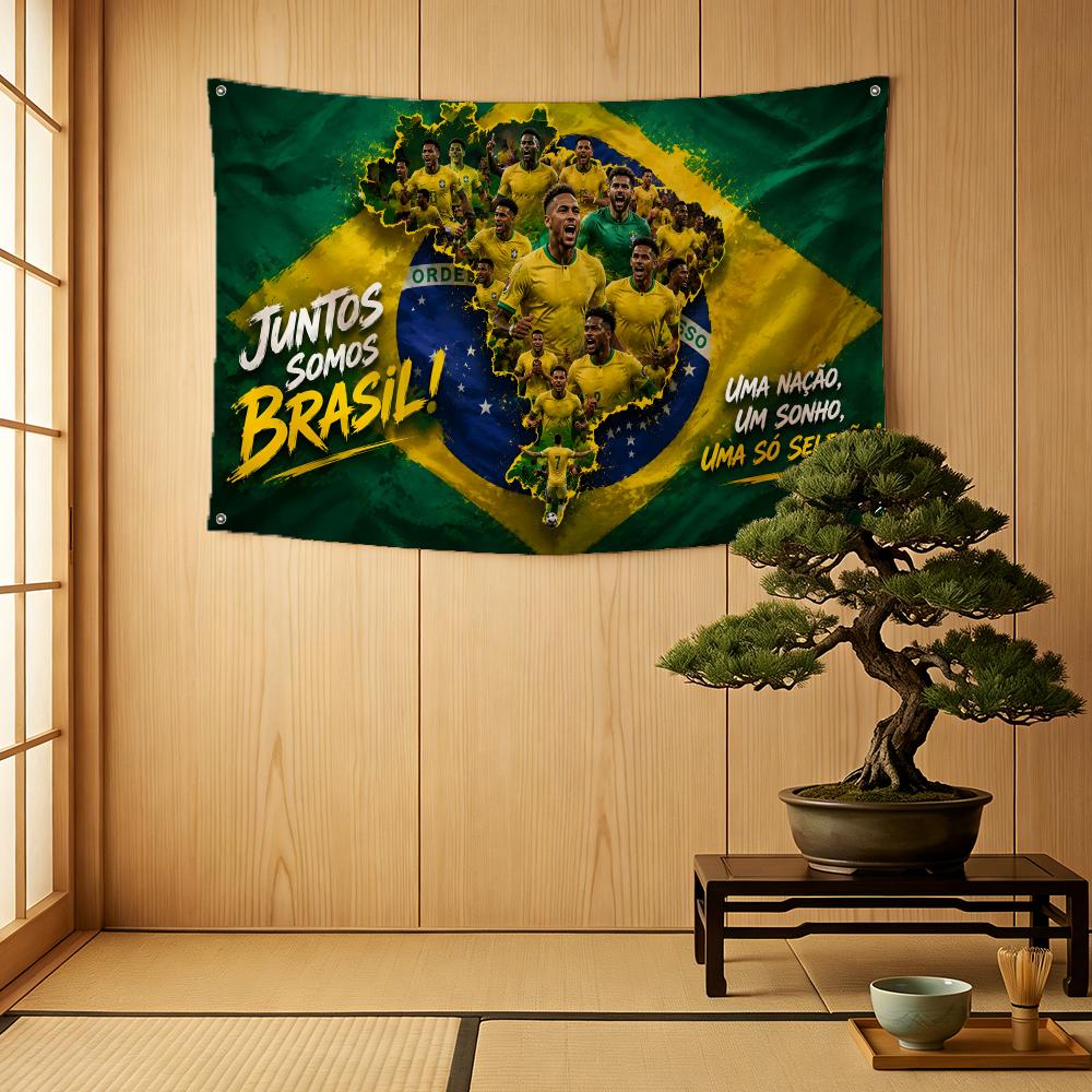 Brazilian Football Flags Outdoor Camping Party Flags Wall Art Home Decor