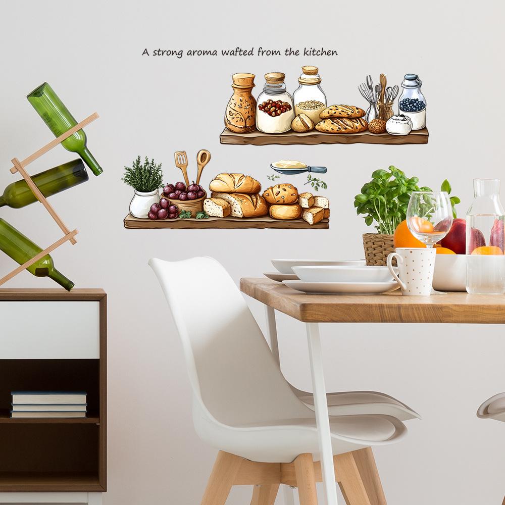 Painted Food Bread Fruit Kitchen Restaurant Home Background Beautification Decoration Wall Stickers