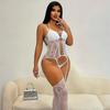 Women Crotchless Bodysuit Transparent Sexy Bodystocking Sex Underwear Open Crotch Pantyhose Erotic Fishnet Lingerie