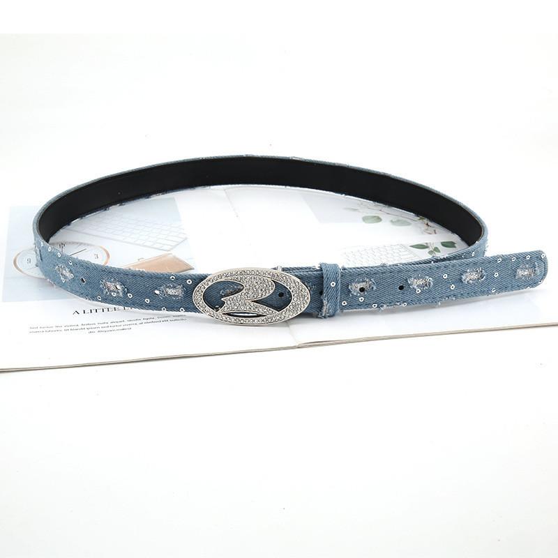 Stylish Ladies' Canvas Belt 2023 Summer New Arrival With Butterfly Shape Smooth Buckle Leather Belt For Jeans Matching