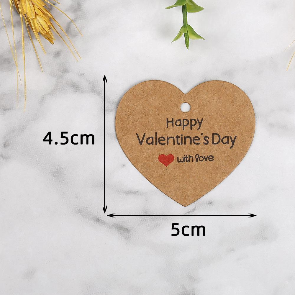 2026 Valentine's Day Heart-shaped Kraft Paper Gift Tag