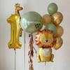 Set de ballons Lion Girafe Dessin Animé, Ballon Thème Animaux de la Jungle, Ballon Chiffre Doré 0-9, Décoration Fête d'Anniversaire Shower