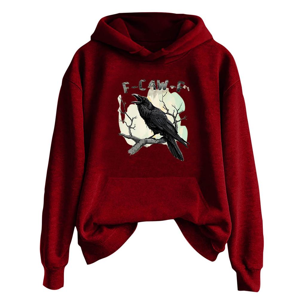 Women's Fashionable Casual Long Sleeve Hooded Printed Sweatshirt