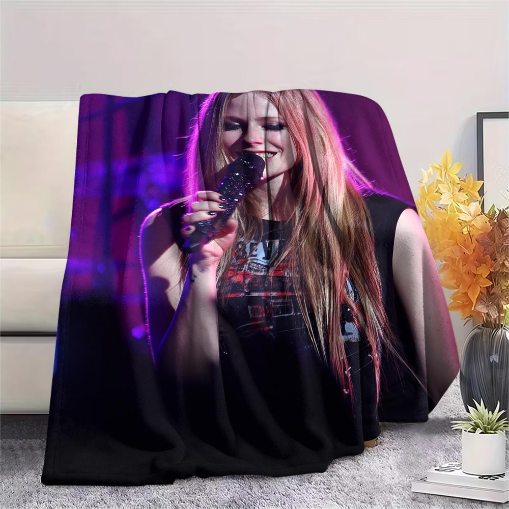 Coperta in Flanella con Fantasia Avril Lavigne, Alta Qualità, Confortevole per Tutte le Stagioni, Decorazione per la Casa, Calore e Comfort, Perfetta per Regali.