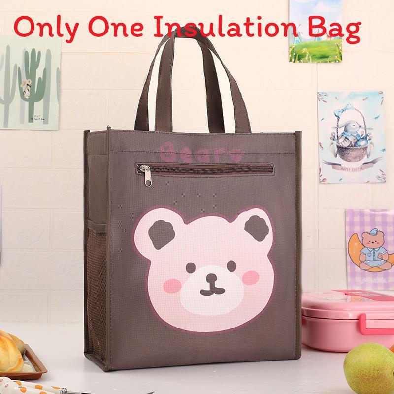 Borsa Pranzo per Bambini in Tessuto Oxford con Tasca per Bicchiere per Scuola e Viaggio