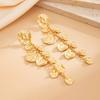 SHIXIN Elegante Runde Quasten-Hängeohrringe für Damen Vintage Goldfarbe Geometrischer Anhänger Ohrringe Party Schmuck Damen Geschenk