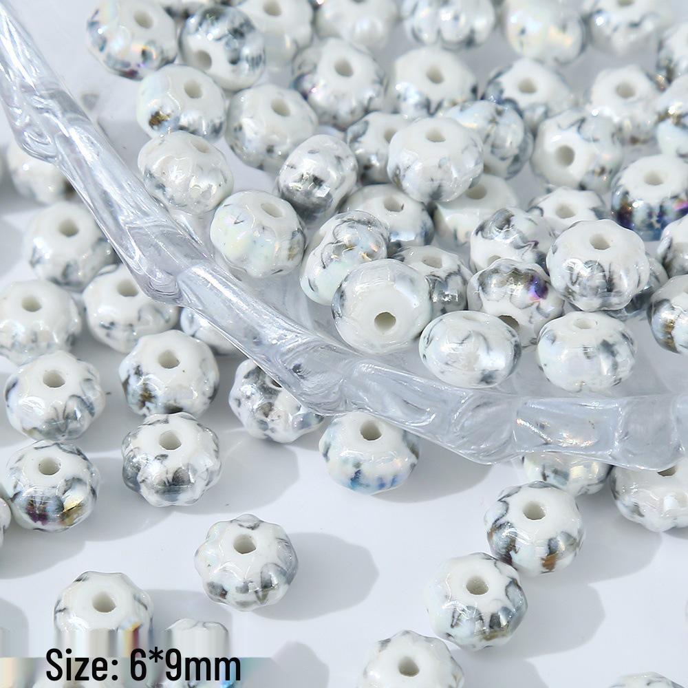 3D Ceramic Panda Heart Flower Beads for DIY Bracelets