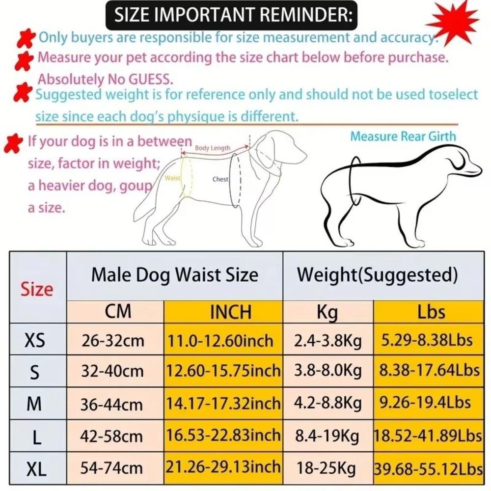 Portable Cute Dog Paw Print Male Dog Diapers Dog Diaper Doggie Diapers Washable Belly Bands Reusable Male Dogs Wraps
