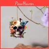 Halloween Skeleton Flower Butterfly Pattern Acrylic Pendant For Vehicle Style