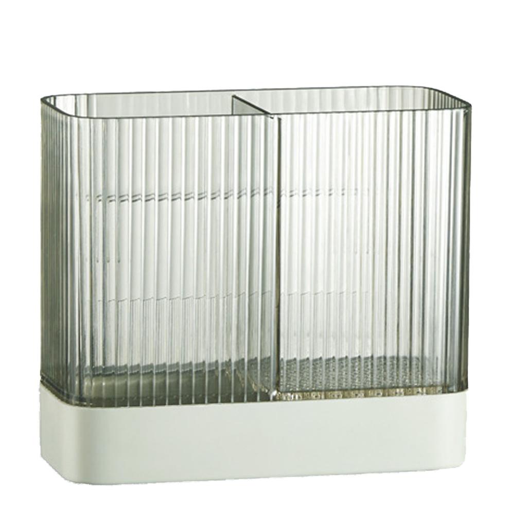 Essstäbchenhalter Kunststoff 2 Fächer Multifunktional Wandmontage Trocknen Utensilienhalter für Löffel