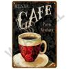 Coffee Design Tin Painting for Kitchen Bar Cafe Decor